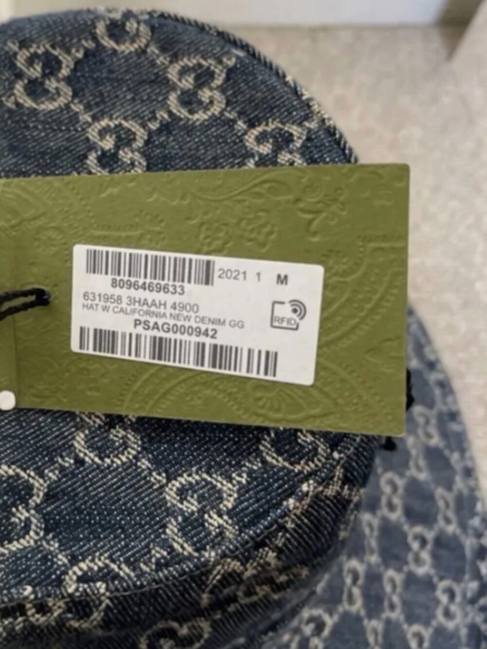 Gucci Blue GG Denim Wide-Brim Bucket Hat - Picture 4 of 9